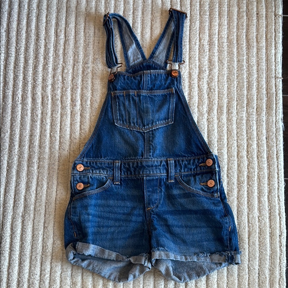 Old Navy Blue Denim Overalls with Adjustable Straps and Snapable Waist